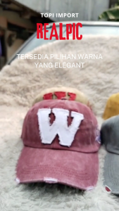 Topi Baseball Premium Topi Pria Bordir Logo W Vintage Washed Baseball Cap Korean Style Bahan Katun Kanvas Tebal Gaya Kekinian COD