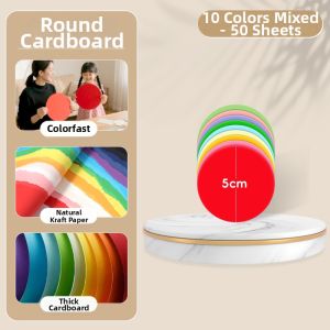Jiaxun | Colored Craft Card Stock White Thickened Round Card Black Kraft Paper Circles