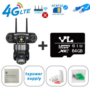 15MP 4G SIM Surveillance Camera Triple-Lens Triple Screens IP66 Outdoor HD Night Vision Outdoor WiFi IP Security Camera V380 Pro