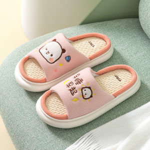 New Womens Cotton Linen Slippers Indoor Home Shoes Anti-Slip Spring Summer Outdoor Wearable Absorbent Home Comfort Slippers