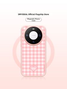 Smyideal | Pink Checkered Heart Magnetic Phone Case