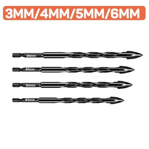 Bộ 7 mũi khoan đa năng chân lục giác 4 cạnh thép đen Nhật Kapusi JAPAN khoan sắt khoan kính thủy tinh gạch men đá gốm