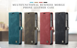 Wallet Case for Samsung Galaxy Z Fold 8 Ultra Z Fold 8  Z Fold 7 Z Fold 6 Z Fold 5 Retro Matte Premium PU Leather Magnetic Flip Folio Case with RFID Blocking Card Slots Durable TPU Shell Kickstand Phone Cover Protective Case - Black
