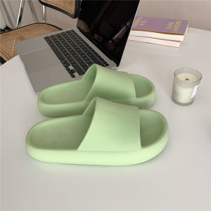 รองเท้าแตะเรียบง่ายทันสมัยสําหรับผู้หญิงใช้ในบ้านในฤดูร้อนพื้นรองเท้าหนากันลื่นสไตล์เกาหลีลมเหมาะสําหรับนักเรียน