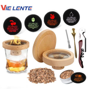 Bộ Dụng Cụ Làm Khói Cocktail Bằng Gỗ Cao Cấp Dành Cho Whiskey & Bourbon - Bộ Dụng Cụ Pha Chế Đồ Uống Thân Thiện Với Môi Trường Cho Các Loại Cocktail Cổ Điển - Dụng Cụ Quầy Bar