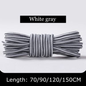 1 Pair Round Shoe Laces Stripe Shoelaces Anti-slip and Wear-resistant Mountain Climbing Sports Shoelace Cotton