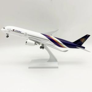 30cm Scale Aircraft A350 Thai Airways Collectible Resin Diecast Airplane Model Kit With Display Stand For Adult Aviation Gift