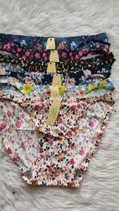Victoria spring women string printed floral  silk  seamless panties 3 pcs per pack 1563
