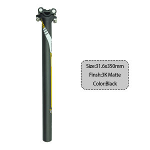 LONGAND Carbon Fiber Seatpost 27.2/31.6mm 0mm Offset 350/400mm Lightweight MTB Road Bicycle Seat Column Bike Spare Parts