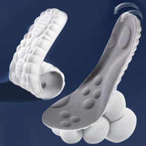 1 Pair 4D Latex Sport Insoles Super Soft High Elasticity Sneaker Shoe Pads Anti-pain Deodorant Cushion Arch Support Running Insoles Foot Insole