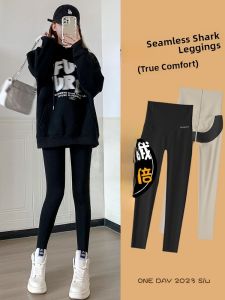 MiiOW | Thickened Fleece Shark Pants Yoga Trousers Womens Autumn Winter Warmth Yoga Pants Cat Person MiiOW New Arrival 2025