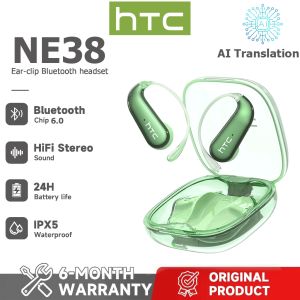 1-Year Warranty HTC NE38 AI Translation Real-time Translation TWS Bluetooth Earphones Bluetooth 6.0 HiFi Sound Quality IPX5 Waterproof Wireless Earbuds