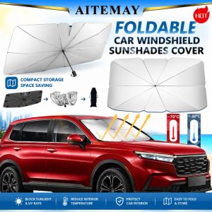 Aitemay bạc titan kính chắn gió ô tô ô che nắng bảo vệ tấm che nắng cách nhiệt có thể gập lại chống tia UV vỏ cửa sổ trước cho phụ kiện mùa hè Phương Tiện Ô Tô