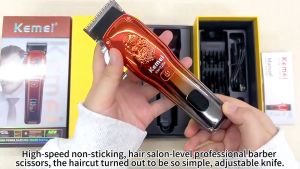 Kemei New Electric Hair Clipper For Men Trimmer Rechargeable Shaver Razor Barber Designed Metal Low Noise Cordless Portable Safety Wireless Hair Clipper For Men KM-2254