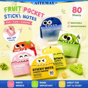Aitemay Pull-Out Transparent Pearl Frosted Sticky Notes 2Pcs - Elegant Memo Pads for Study & Office Pen-Friendly Design