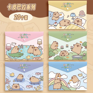 Thickened Waterproof Zipper Document Folder A4 Student Material Storage Bag Cartoon Cute Subject Classification File Bag