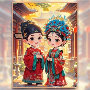 New Couple Chinese Style Cross Stitch Living Room Decorative Diamond Painting Full of Love Celebration Happiness Embroidery