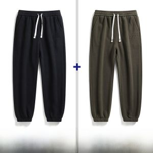 ROMON | Romon Mens Fleece Lined Hooded Pants Double Sided Winter Sports Casual Long Trousers Youthful Vitality Style Mid Waist Fit