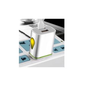 Củ sạc nhanh 2 cổng USB có đèn led phích cắm châu Âu chất lượng cao-HAUSE