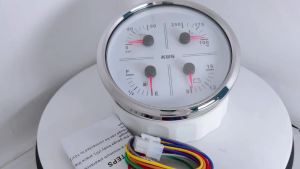 KUS 110mm 3in1 4in1 Multifunctional Gauge Tachometer 12V Voltmeter with Red Yellow Backlight for Car Motorcycle Boat