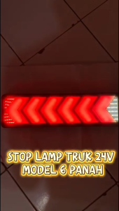 1 Set - Stoplamp Bus Truck Tronton Fuso 24 Volt Model 6 Panah Panjang 46 CM Super Terang Nyala Running