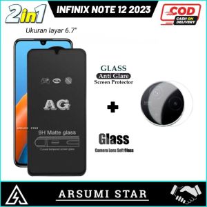 PROMO PAKET MURAH 2 IN 1 TEMPERED GLASS CERAMIC ANTI SPY INFINIX NOTE 12 2023 ANTI GORES PELINDUNG LAYAR CERAMIC ANTI SPY + GARSKIN CARBON 3D