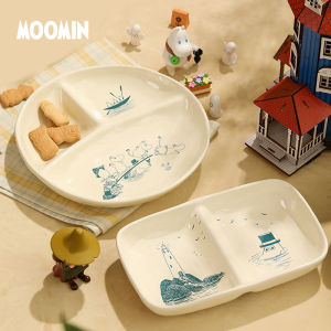 ชามกระเซ็น Moomin สำหรับใช้ในบ้าน แบ่งส่วน ชามอาหารเช้าสำหรับผู้หญิง ชามกระเซ็นแบ่งส่วนสำหรับลดน้ำหนักในแต่ละส่วน