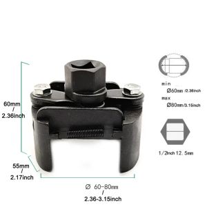 Steel Adjustable Two-Jaws Oil Filter Wrench 60-80mm Fuel Cast Two-Claw Filter Wrenches Remover Disassembly Tools New