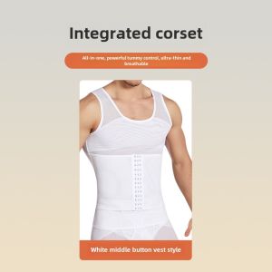 Mens Body Shapers Chest Cover Belly Contracting Vest Corset Waist Shrink Chest Shaping Large Chest Tight Female Chest Hiding Meat Covering Chest