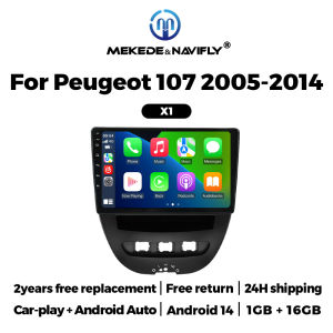 2026 Wireless Carplay Android Auto Car Radio For Peugeot 107 Toyota Aygo Citroen C1 2005-2014 Multimedia Video Player GPS Navi