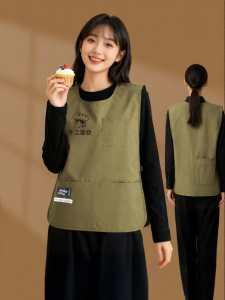 XINGGONGGUAN | Customized Vest Apron with Logo Coffee and Tea Shop Uniform