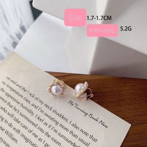 Bông tai mạ bạc S925 phong cách retro Hàn Quốc cực sang chảnh ( không cần bấm lỗ )