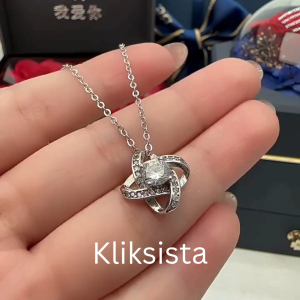 Titanium Necklace Korea Look Kalung Wanita Anti Luntur Karat Clover XL 47