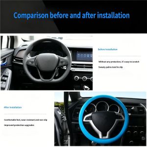 Anti-Slip Silicone Steering Wheel Cover-Universal Fit Soft & Odorless Wheels Durable & All-Season