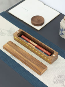 กล่องเก็บของทรงสี่เหลี่ยมผืนผ้าทรงยาวจากไม้จริง กล่องใส่เครื่องสำอางไม้walnut ฝาแม่เหล็ก กล่องเก็บของสำหรับเครื่องเขียนและชาม