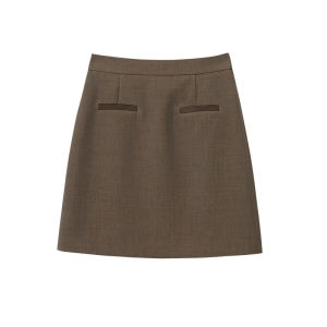 AMII | Elegant Commute versatile slimming A-line short skirt Autumn