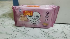 Tissue Cussons Baby Wipes Almond Oil / Tisu Baby 50 Sheets Buy 1 Get 1 Isi (5 pack) Exp = 08 - 2025
