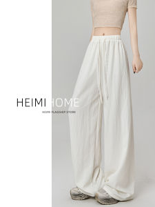 Quần Ống Rộng Cotton Lanh Màu Be Cạp Cao Quần Dài Thường Ngày Quần Dài Ống Rộng Quần Dài Mùa Hè Quần Dài Thoải Mái