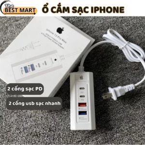 Ổ cắm sạc điện thoại ip tích hợp Sẵn 2 cổng sạc PD + 2 cổng usb sạc nhanh