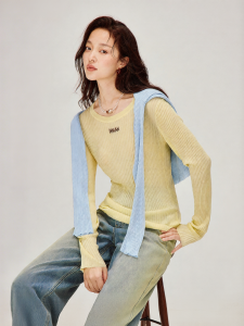 INMAN | Autumn New Slim Fit Knitted Sweater for Women Rayon 100%