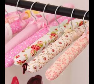 5pcs Colorful Blossom Sponge Padded Clothes Hanger Dress Cotton Coat Hangers Skid Suit Satin Hangers Resistance Rack Clothes