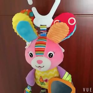 Soft Animal Handbells Rattles Butterfly Rabbit Duck Plush Infant Baby Development Handle Toys Hot Selling WIth Teether Baby Toy