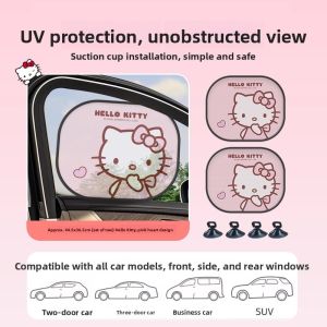 Hello Kitty Car Sunshade Heat Insulation Curtain Interior Window Shade Sun Blocking 2025 New Cartoon Style Car Protection