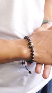Gelang Aesthetic Pria Wanita Keren Terbaru Tali Serut Kayu Kokka Kaukah Kokah Koka Kecil Kombinasi Batu Akik Alam Kristal Hitam Agate Ukir Naga Asli Ori Original Kesehatan Terapi Cowok Cewek Dewasa Korea Style Mewah Elegan Arab