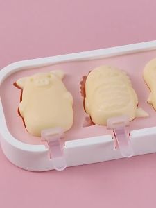 1pc BPA-Free Silicone Ice Pop Mold DIY Homemade Ice Cream Popsicle Maker Kids Baby Fun Cartoon Shapes Popsicles Molds