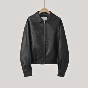 Áo Khoác Da Thời Trang Mỹ Cổ Điển Phong Cách Retro Rộng Rãi Thanh Lịch Hợp Thời Trang Áo Khoác Ngoài 2025 Xuân Mới