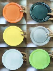 Premium Round Disposable Plates 10-inch - Multi-Color Pack for Buffet & Catering Events 30pcs±