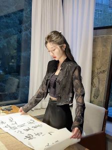 Chic Traditional Lightweight Chinese Style Elegant Slim Fit Short Blazer