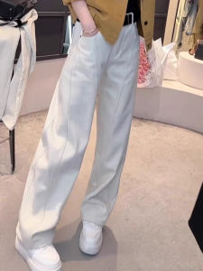 Quần Jeans Ống Rộng Cạp Cao Màu Trắng Cho Nữ Xuân 2025 Quần Jeans Denim Ống Rộng Kiểu Dáng Thẳng Quần Thường Ngày