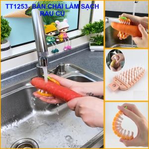 Bàn chải cọ rửa rau củ. Cọ rổ xoong nồi có thể uốn cong